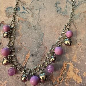 Short Light Purple & Silver Beaded Chain Necklace ⛓️💜🩶